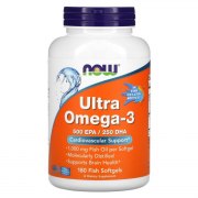 Заказать NOW Ultra Omega 3 in fish gelatin 180 жел капс N